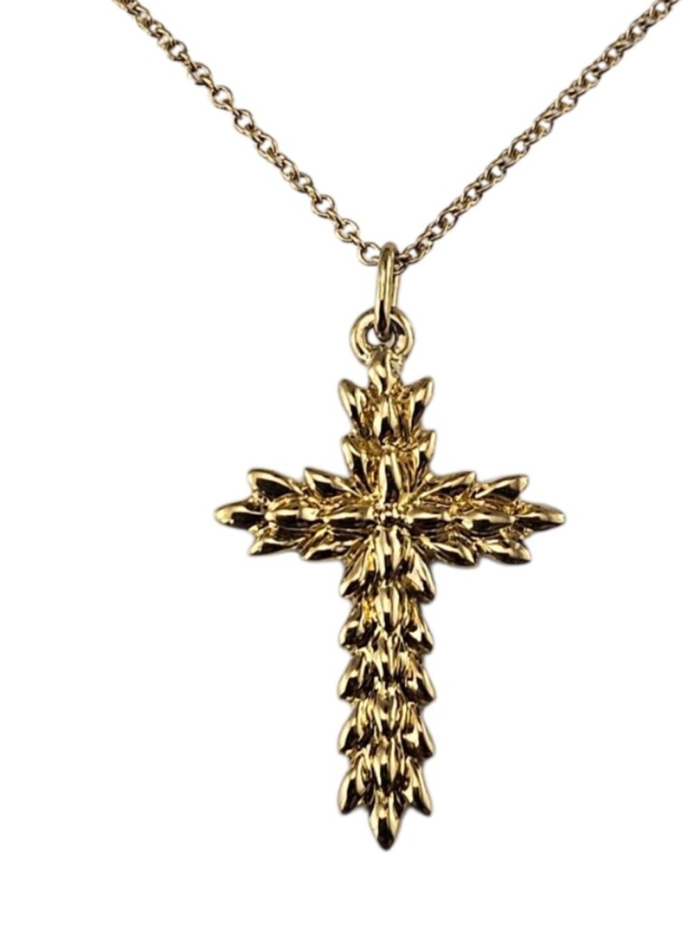 Tiffany & Co. 18K Yellow Gold 3D Cross Pendant Necklace #25278
